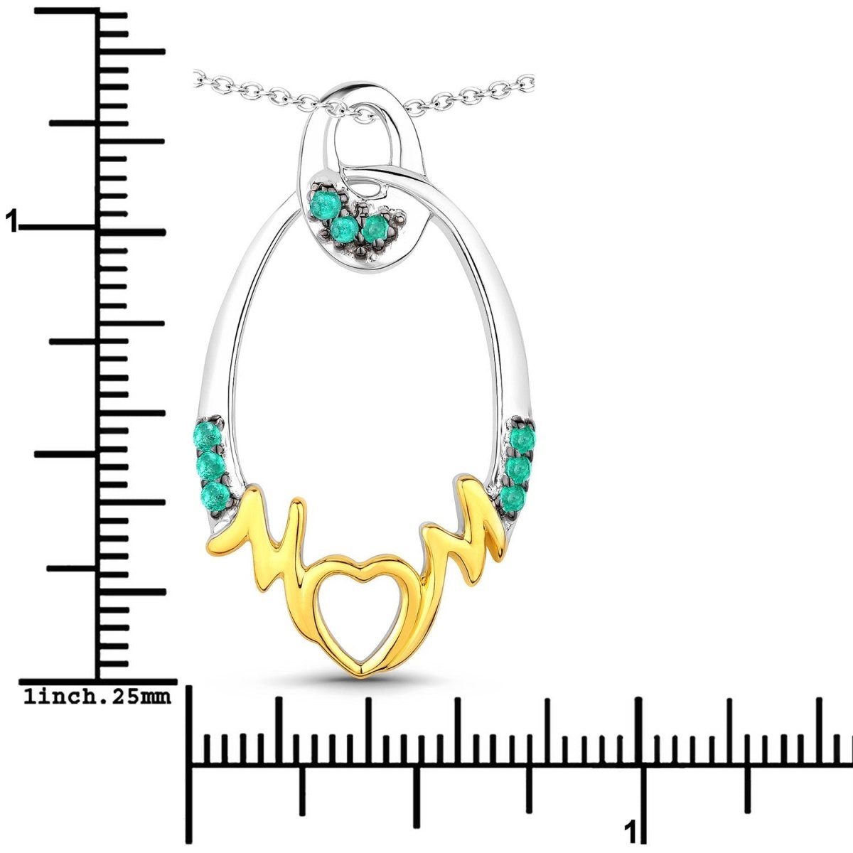 0.15 Carat Genuine Emerald .925 Sterling Silver Pendant - Pendants - Custom Crafting Alliance, LLC