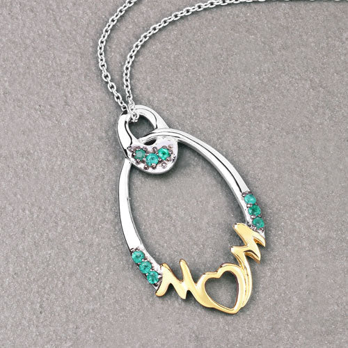 0.15 Carat Genuine Emerald .925 Sterling Silver Pendant - Pendants - Custom Crafting Alliance, LLC