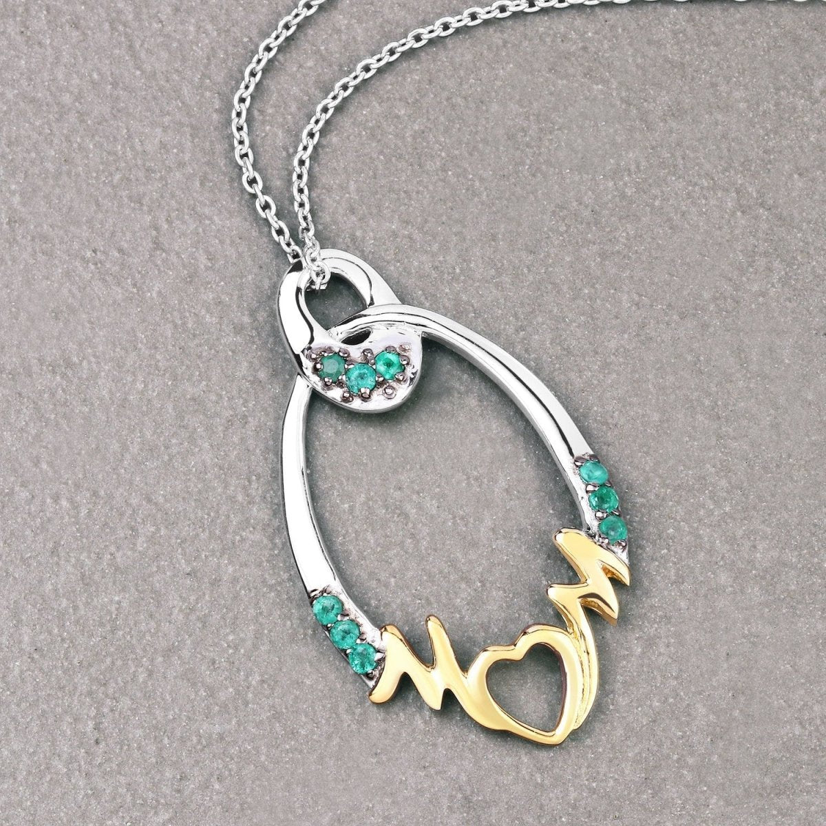 0.15 Carat Genuine Emerald .925 Sterling Silver Pendant - Pendants - Custom Crafting Alliance, LLC