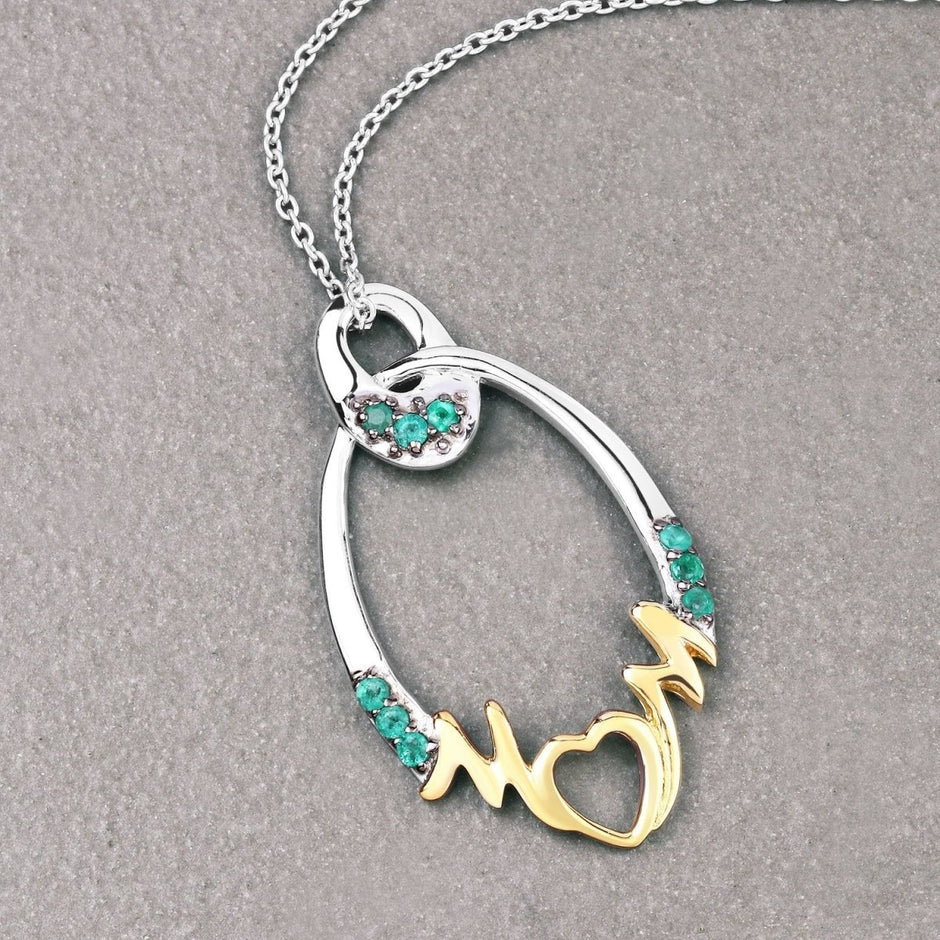 0.15 Carat Genuine Emerald .925 Sterling Silver Pendant - Pendants - Custom Crafting Alliance, LLC