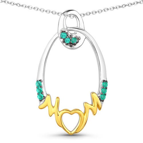 0.15 Carat Genuine Emerald .925 Sterling Silver Pendant - Pendants - Custom Crafting Alliance, LLC