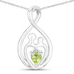 0.15 Carat Genuine Peridot .925 Sterling Silver Pendant - Pendants - Custom Crafting Alliance, LLC