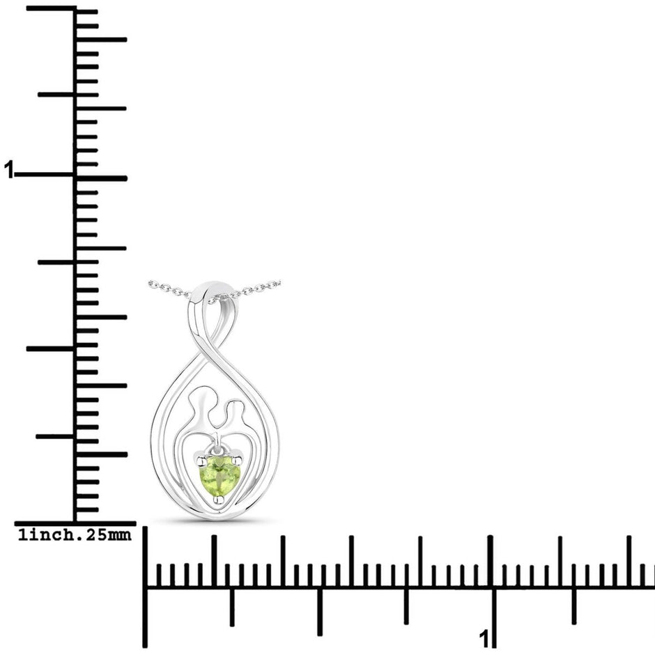 0.15 Carat Genuine Peridot .925 Sterling Silver Pendant - Pendants - Custom Crafting Alliance, LLC
