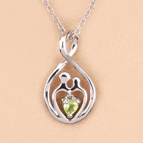 0.15 Carat Genuine Peridot .925 Sterling Silver Pendant - Pendants - Custom Crafting Alliance, LLC