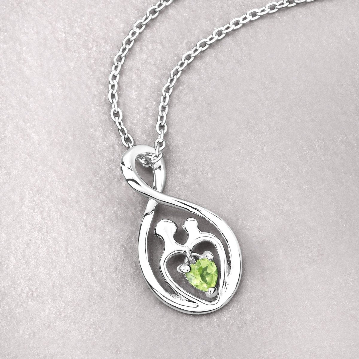 0.15 Carat Genuine Peridot .925 Sterling Silver Pendant - Pendants - Custom Crafting Alliance, LLC