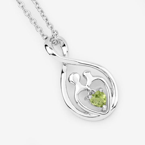 0.15 Carat Genuine Peridot .925 Sterling Silver Pendant - Pendants - Custom Crafting Alliance, LLC