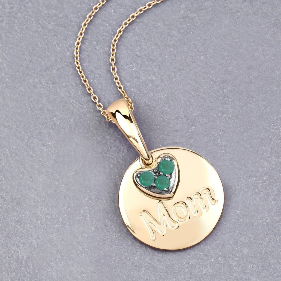 0.17 Carat Genuine Emerald .925 Sterling Silver Pendant - Pendants - Custom Crafting Alliance, LLC
