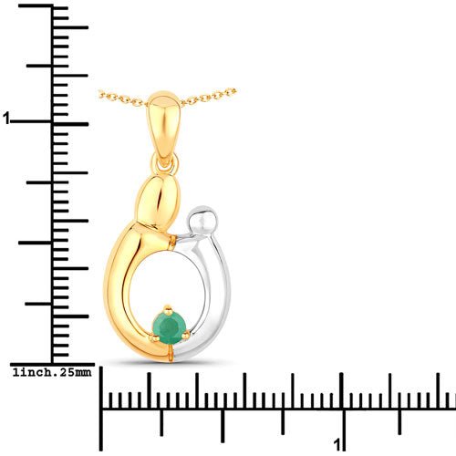 0.17 Carat Genuine Emerald .925 Sterling Silver Pendant - Pendants - Custom Crafting Alliance, LLC