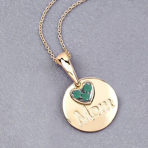 0.17 Carat Genuine Emerald .925 Sterling Silver Pendant - Pendants - Custom Crafting Alliance, LLC