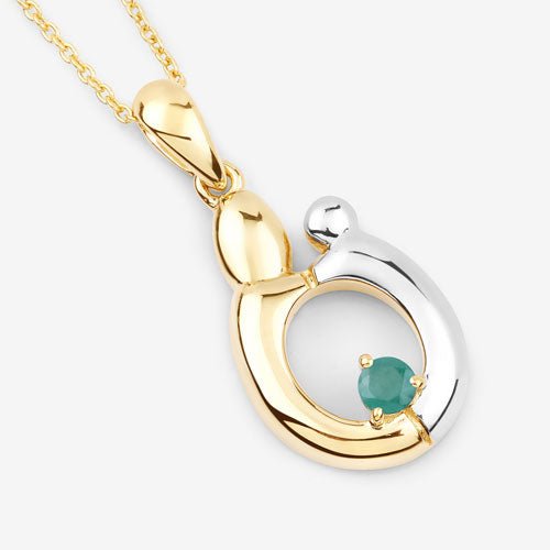 0.17 Carat Genuine Emerald .925 Sterling Silver Pendant - Pendants - Custom Crafting Alliance, LLC