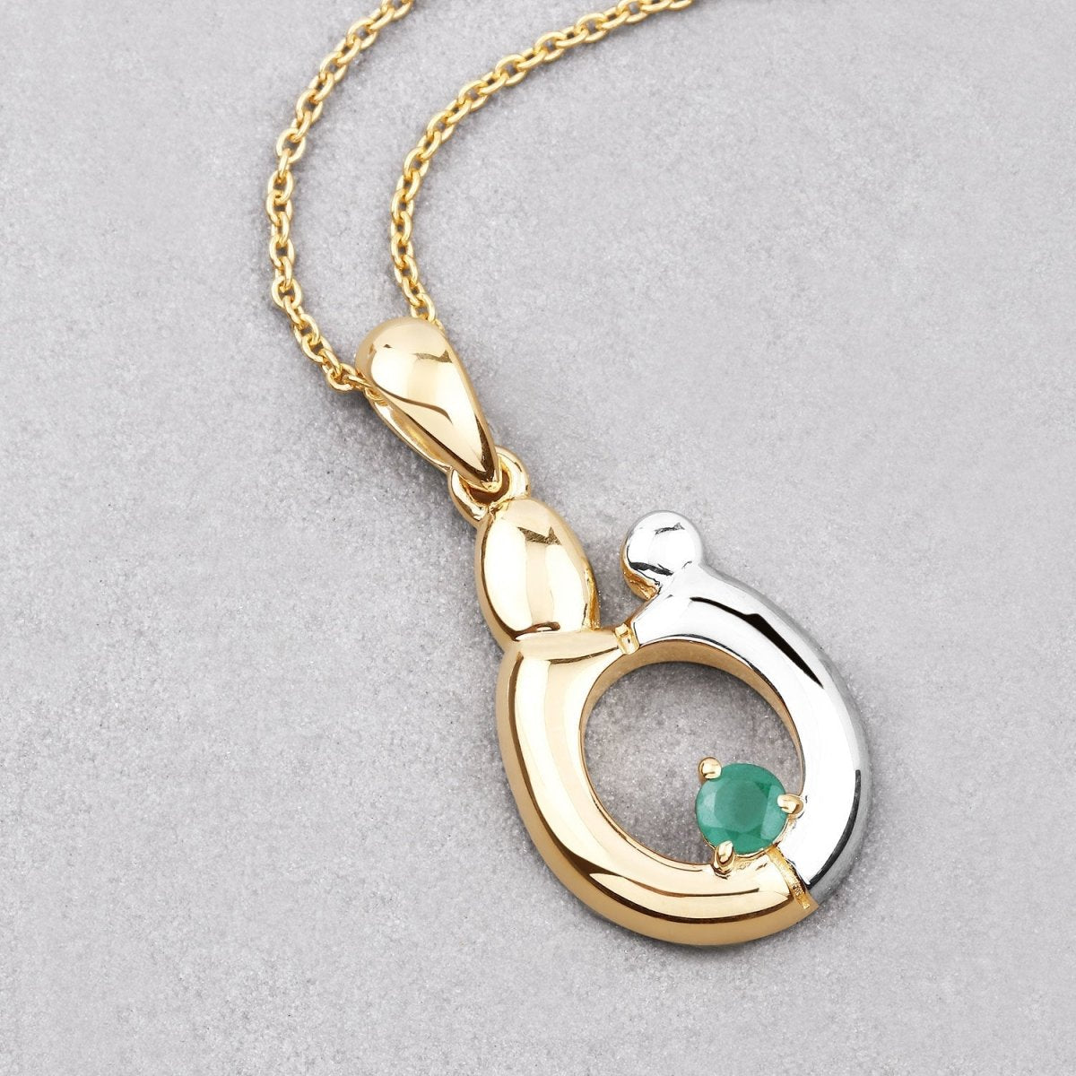 0.17 Carat Genuine Emerald .925 Sterling Silver Pendant - Pendants - Custom Crafting Alliance, LLC