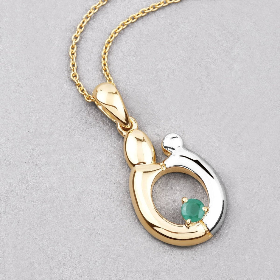 0.17 Carat Genuine Emerald .925 Sterling Silver Pendant - Pendants - Custom Crafting Alliance, LLC