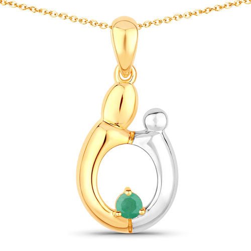 0.17 Carat Genuine Emerald .925 Sterling Silver Pendant - Pendants - Custom Crafting Alliance, LLC