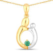 0.17 Carat Genuine Emerald .925 Sterling Silver Pendant - Pendants - Custom Crafting Alliance, LLC