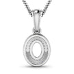 0.17 Carat Genuine White Diamond 14K White Gold Semi Mount Pendant - holds 7x5mm Oval Gemstone - Pendants - Custom Crafting Alliance, LLC
