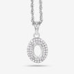 0.17 Carat Genuine White Diamond 14K White Gold Semi Mount Pendant - holds 7x5mm Oval Gemstone - Pendants - Custom Crafting Alliance, LLC