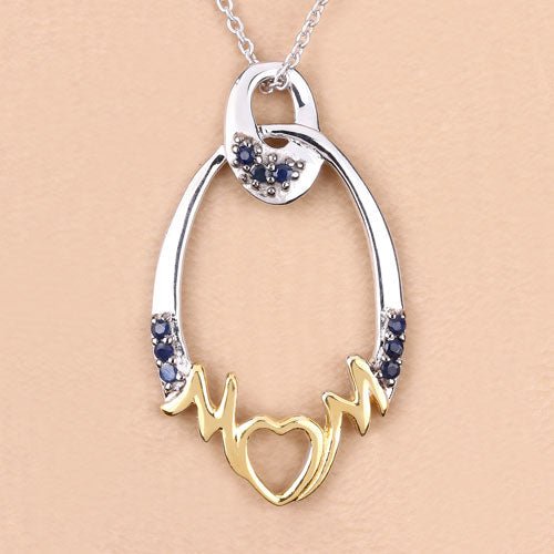 0.18 Carat Genuine Blue Sapphire .925 Sterling Silver Pendant - Pendants - Custom Crafting Alliance, LLC