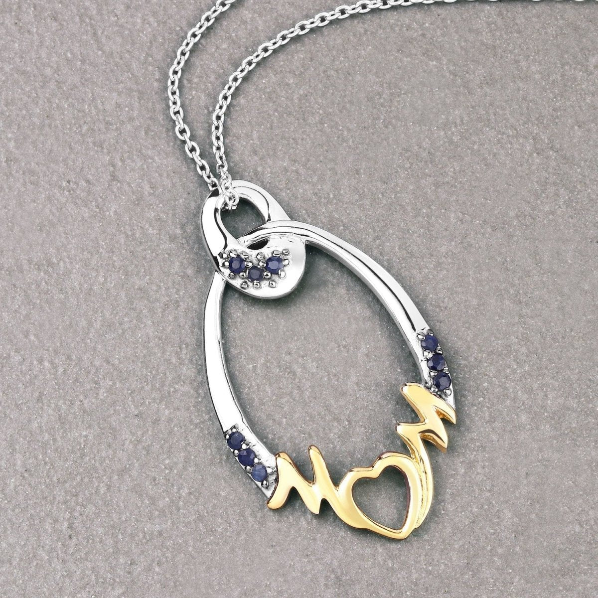 0.18 Carat Genuine Blue Sapphire .925 Sterling Silver Pendant - Pendants - Custom Crafting Alliance, LLC