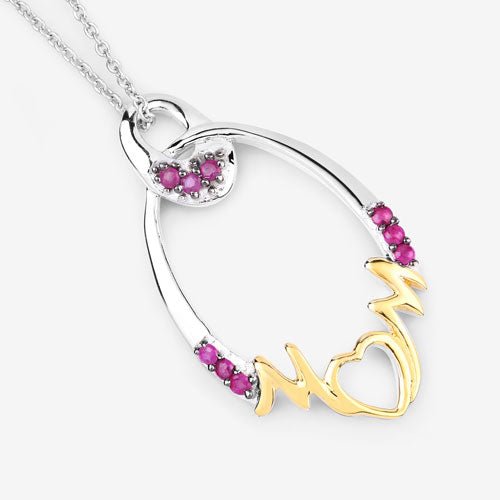 0.18 Carat Genuine Ruby .925 Sterling Silver Pendant - Pendants - Custom Crafting Alliance, LLC