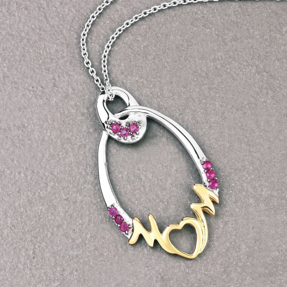 0.18 Carat Genuine Ruby .925 Sterling Silver Pendant - Pendants - Custom Crafting Alliance, LLC