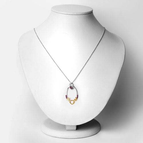 0.18 Carat Genuine Ruby .925 Sterling Silver Pendant - Pendants - Custom Crafting Alliance, LLC