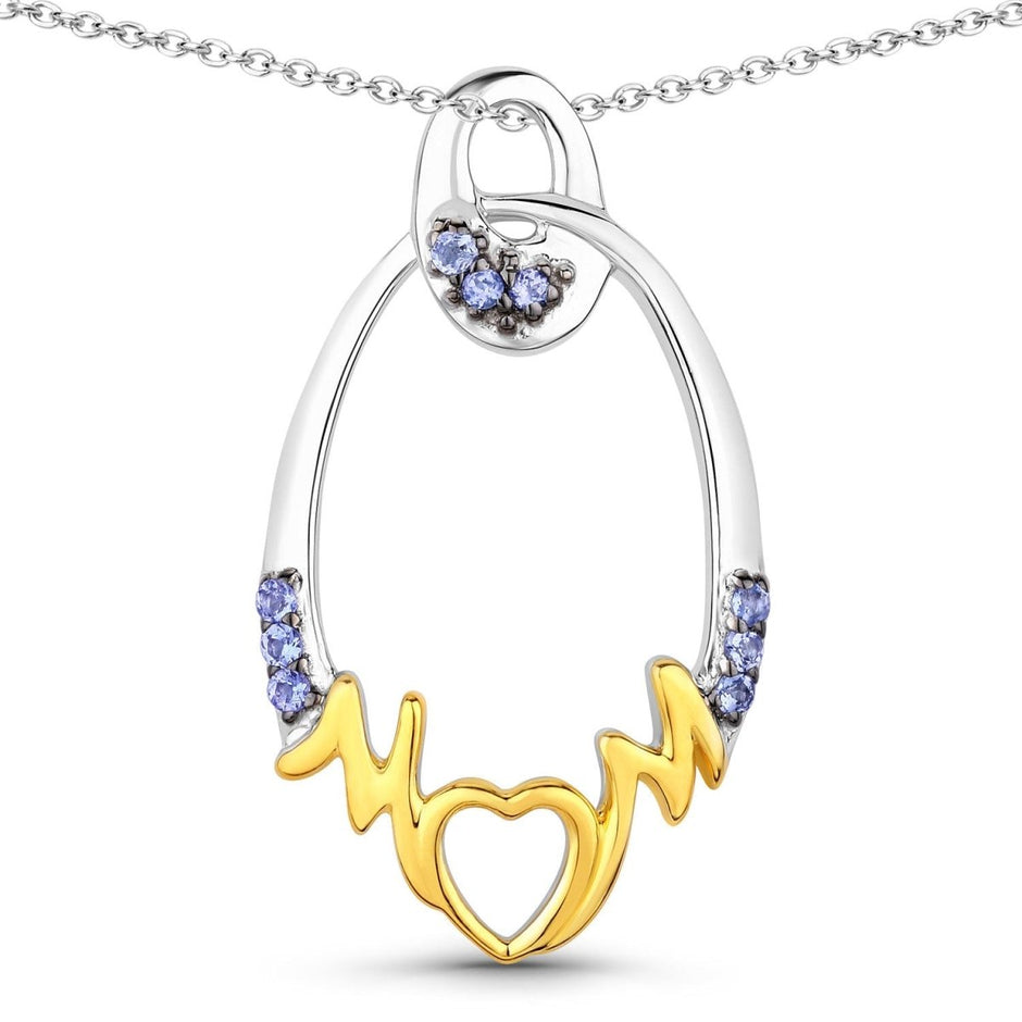 0.18 Carat Genuine Tanzanite .925 Sterling Silver Pendant - Pendants - Custom Crafting Alliance, LLC