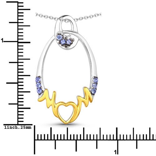 0.18 Carat Genuine Tanzanite .925 Sterling Silver Pendant - Pendants - Custom Crafting Alliance, LLC