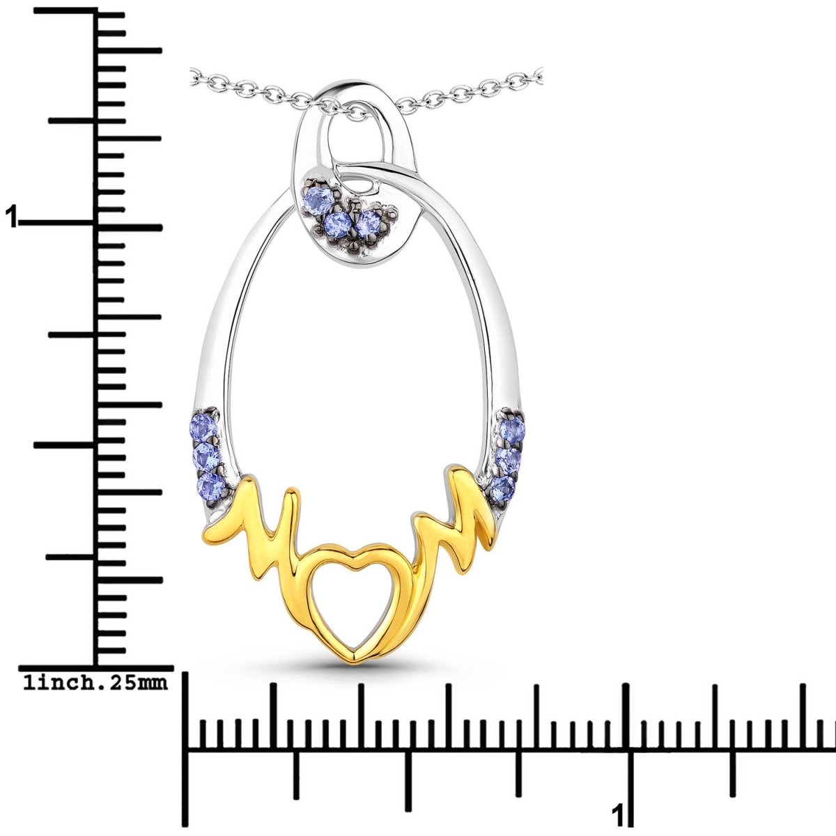 0.18 Carat Genuine Tanzanite .925 Sterling Silver Pendant - Pendants - Custom Crafting Alliance, LLC