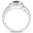 0.19 Carat Genuine Black Diamond and White Diamond .925 Sterling Silver Ring - Rings - Custom Crafting Alliance, LLC