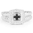 0.19 Carat Genuine Black Diamond and White Diamond .925 Sterling Silver Ring - Rings - Custom Crafting Alliance, LLC
