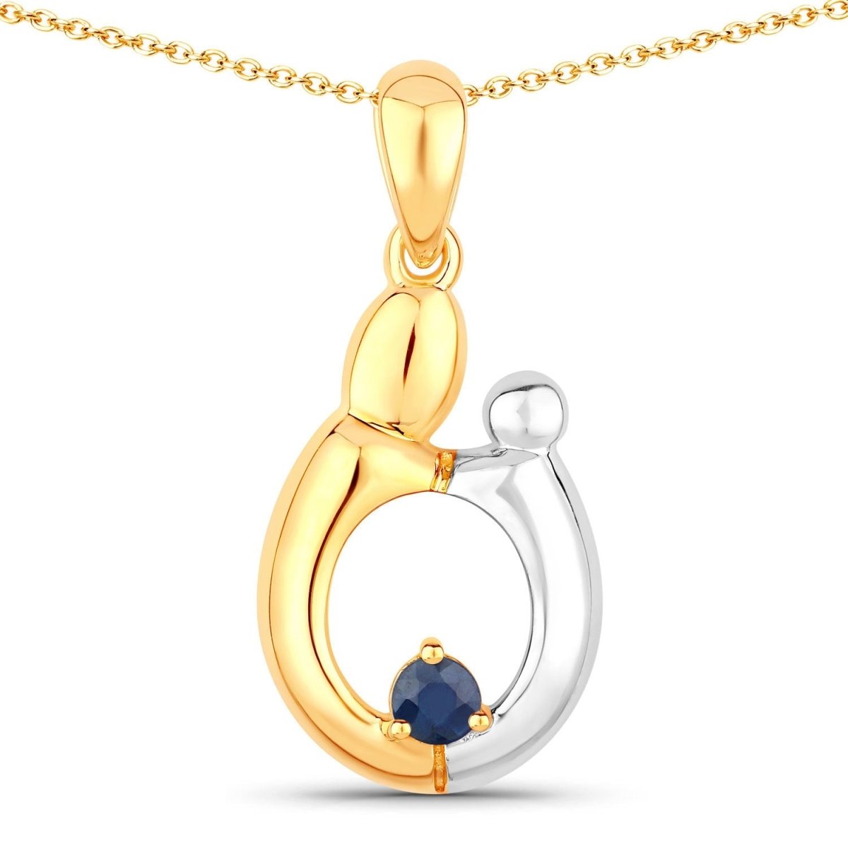 0.19 Carat Genuine Blue Sapphire .925 Sterling Silver Pendant - Pendants - Custom Crafting Alliance, LLC