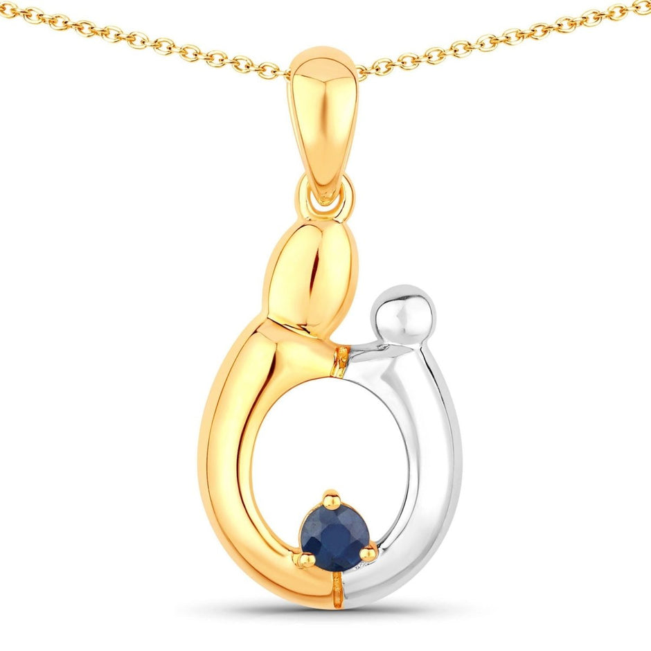 0.19 Carat Genuine Blue Sapphire .925 Sterling Silver Pendant - Pendants - Custom Crafting Alliance, LLC