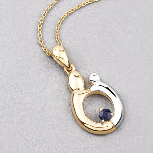 0.19 Carat Genuine Blue Sapphire .925 Sterling Silver Pendant - Pendants - Custom Crafting Alliance, LLC