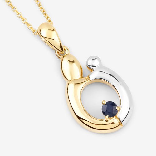 0.19 Carat Genuine Blue Sapphire .925 Sterling Silver Pendant - Pendants - Custom Crafting Alliance, LLC