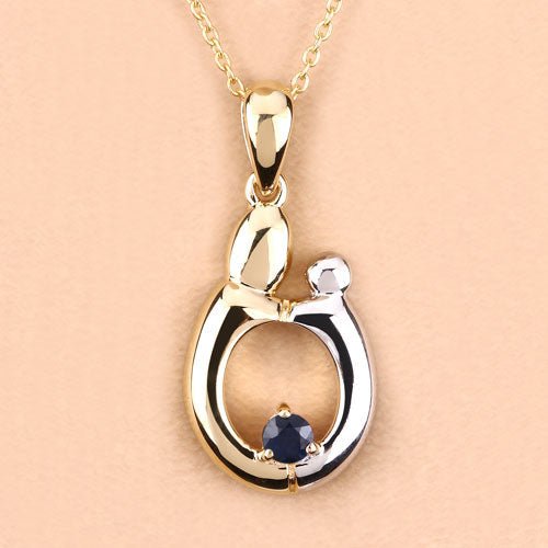 0.19 Carat Genuine Blue Sapphire .925 Sterling Silver Pendant - Pendants - Custom Crafting Alliance, LLC