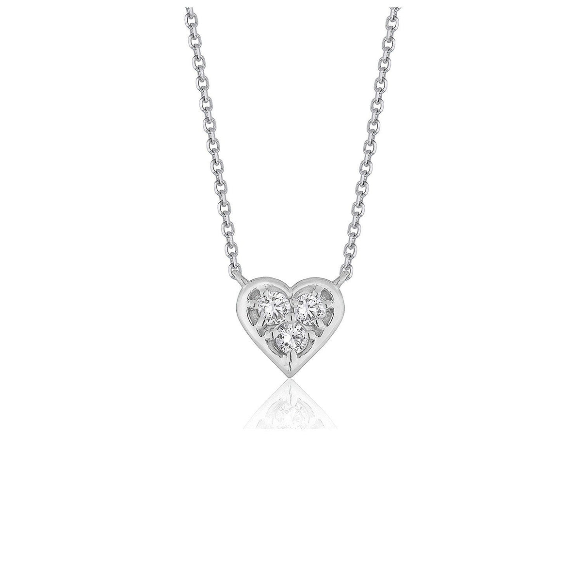 Diamond Heart Design Pendant in 14k White Gold