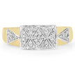 14K Yellow Gold Plated 0.21 Carat Genuine White Diamond .925 Sterling Silver Ring