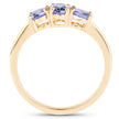 18K Yellow Gold Plated 0.90 Carat Genuine Tanzanite .925 Sterling Silver Ring