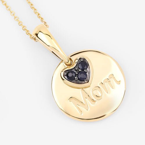 0.20 Carat Genuine Blue Sapphire .925 Sterling Silver Pendant - Pendants - Custom Crafting Alliance, LLC