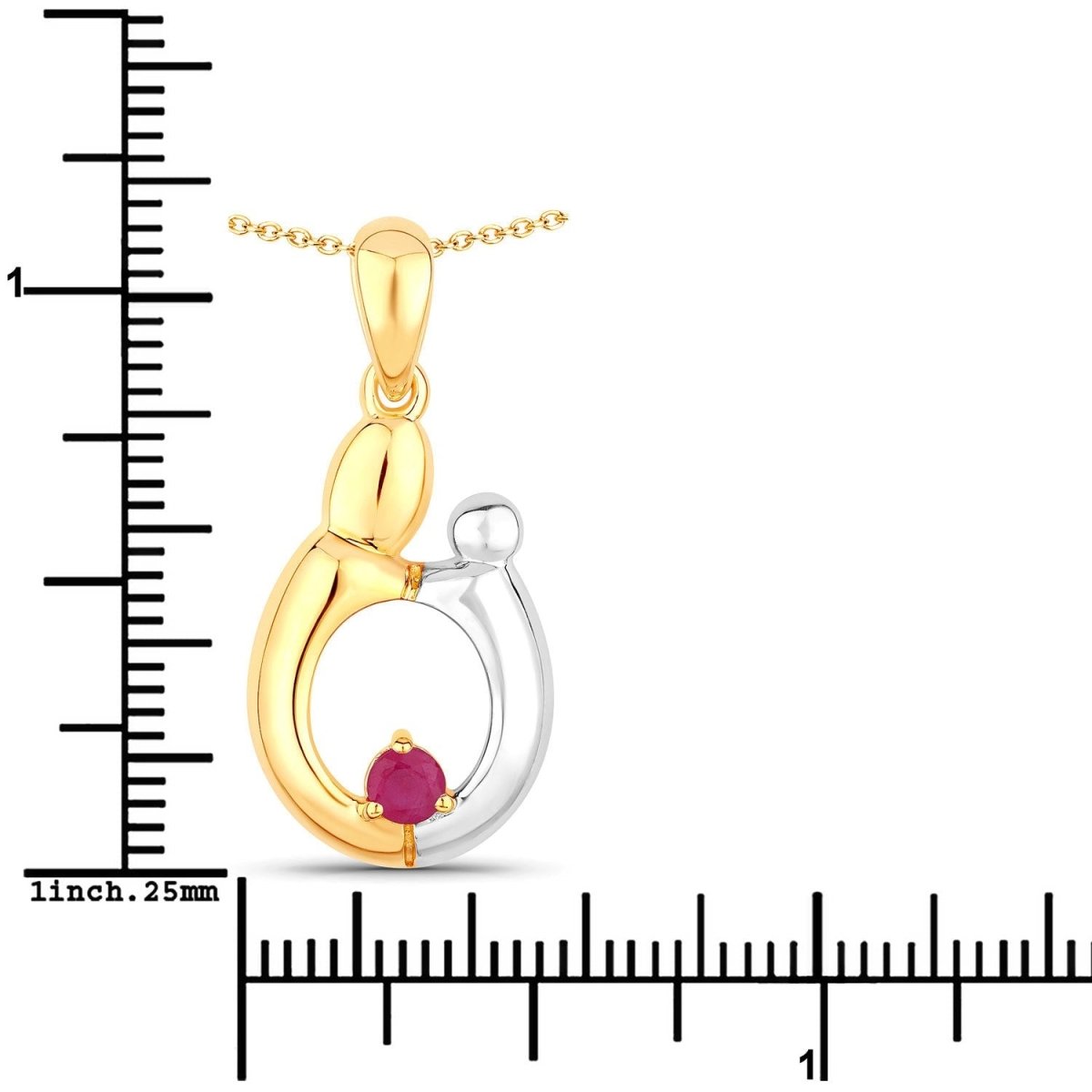 0.20 Carat Genuine Ruby .925 Sterling Silver Pendant - Pendants - Custom Crafting Alliance, LLC