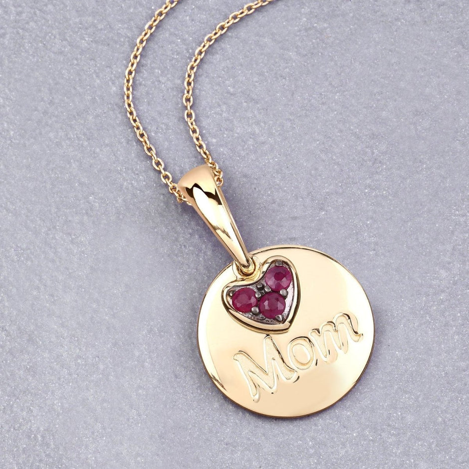 0.20 Carat Genuine Ruby .925 Sterling Silver Pendant - Pendants - Custom Crafting Alliance, LLC