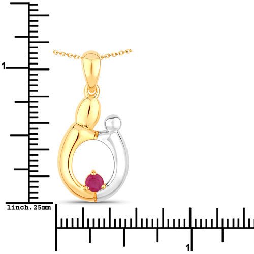 0.20 Carat Genuine Ruby .925 Sterling Silver Pendant - Pendants - Custom Crafting Alliance, LLC