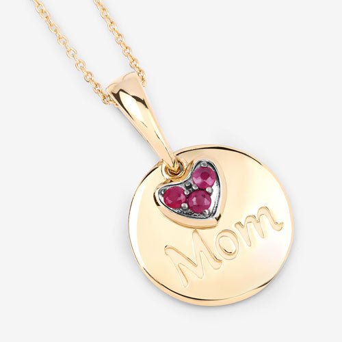 0.20 Carat Genuine Ruby .925 Sterling Silver Pendant - Pendants - Custom Crafting Alliance, LLC