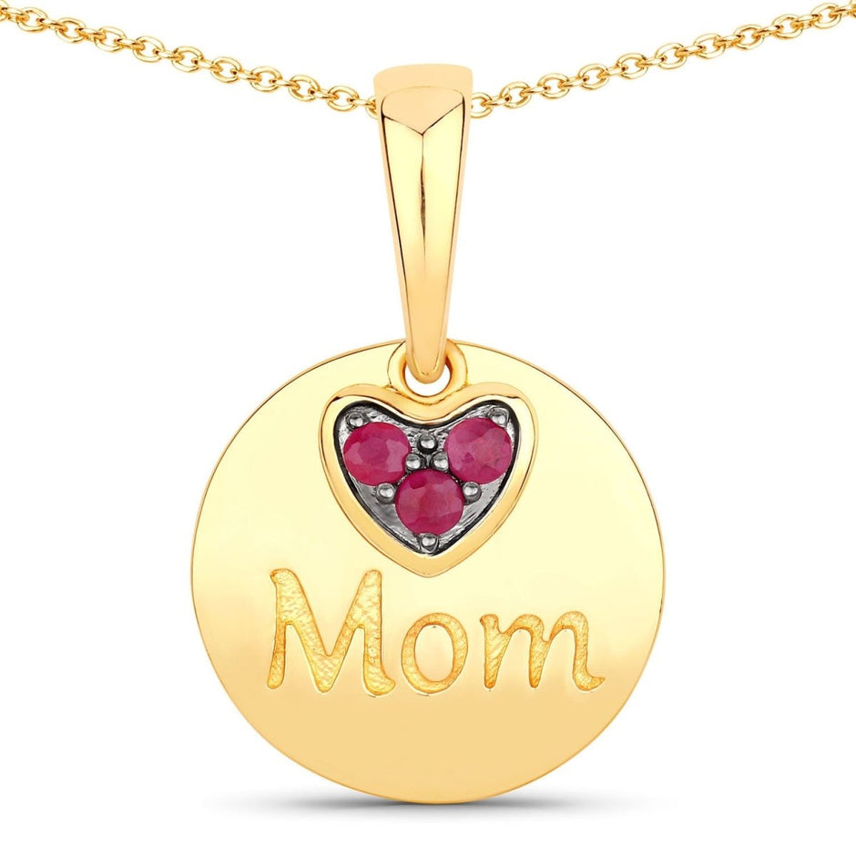 0.20 Carat Genuine Ruby .925 Sterling Silver Pendant - Pendants - Custom Crafting Alliance, LLC