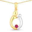 0.20 Carat Genuine Ruby .925 Sterling Silver Pendant - Pendants - Custom Crafting Alliance, LLC