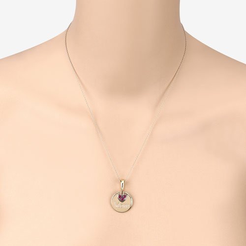 0.20 Carat Genuine Ruby .925 Sterling Silver Pendant - Pendants - Custom Crafting Alliance, LLC