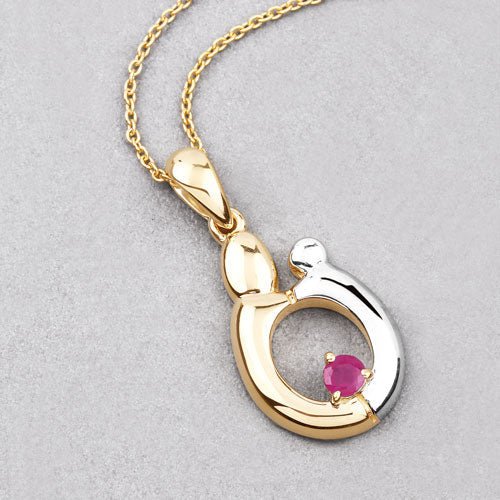 0.20 Carat Genuine Ruby .925 Sterling Silver Pendant - Pendants - Custom Crafting Alliance, LLC