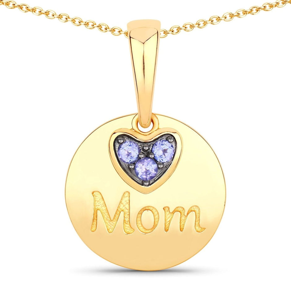 0.21 Carat Genuine Tanzanite .925 Sterling Silver Pendant - Pendants - Custom Crafting Alliance, LLC
