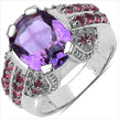 5.37 Carat Genuine Amethyst & Rhodolite .925 Sterling Silver Ring