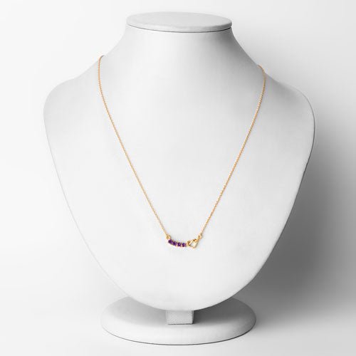 0.24 Carat Genuine Amethyst .925 Sterling Silver Necklace - Necklaces - Custom Crafting Alliance, LLC